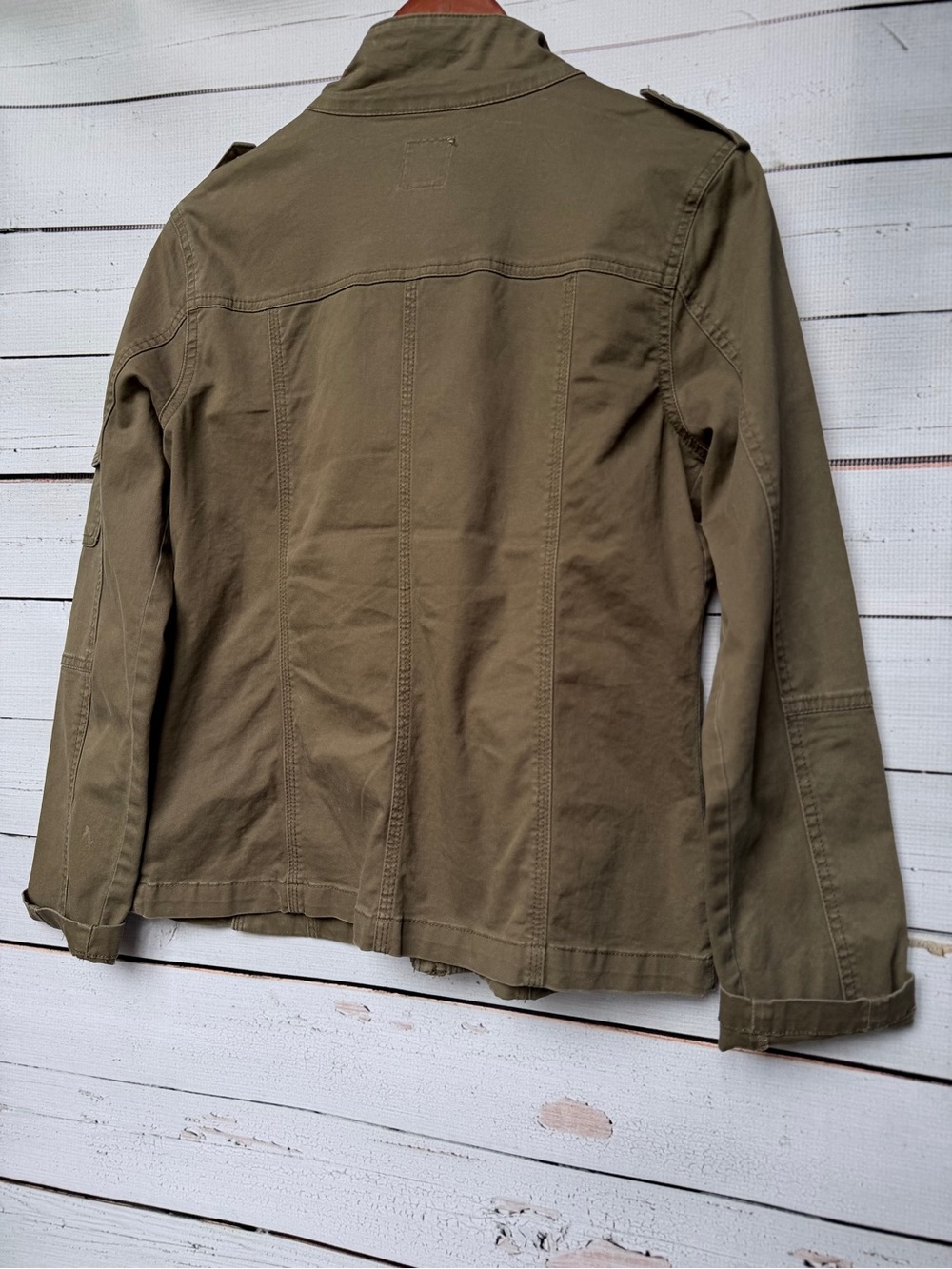 Kensie Olive Green Cotton Canvas Military Utility Field Jacket- Medium - Picture 5 of 5